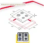 Газовая варочная поверхность Simfer H60H41C570 (газ-контроль, WOK конфорка, чугунные решетки, белое стекло)