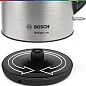 Электрический чайник Bosch TWK3P420, с антискользящим цоколём, 2400Вт, 1,7л, серебристый