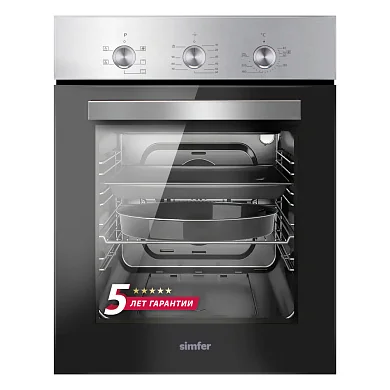 Электрический духовой шкаф Simfer B4EM16016, 45см, 5 режимов приготовления, конвекция, таймер.