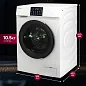 Стиральная машина Gressel UWC601 (10,5 кг), инверторный мотор с прямым приводом Direct Drive, функция пара PureSteam, сенсорное управление, дозагрузка белья, 12 программ, система самодиагностики, 1200 оборотов