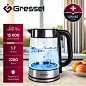 Чайник электрический Gressel GRK-1107 стеклянный с подсветкой, 1.7л, STRIX-контроллер