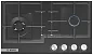 Газовая варочная поверхность Bosch PNH6B6O92R Serie 4, 4 конфорки, WOK-конфорка, газ-контроль, электроподжиг