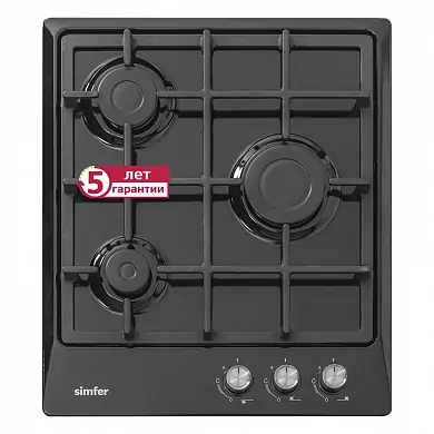 Газовая варочная панель Simfer H45V30B412, с автоподжигом