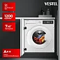 Стиральная машина встраиваемая Vestel 7кг, 15 программ, отложенный старт, А++, 1200 об/мин