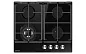 Газовая варочная панель GRESSEL U60H41S001 60 см, закаленное стекло, WOK-конфорка, автоматический розжиг, газ-контроль, чугунные решетки