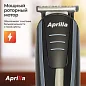 Беспроводной триммер для бороды и усов, машинка для бритья Aprilla AHC-5018, 4 насадки для стрижки и насадка шейвер для гладкого бритья