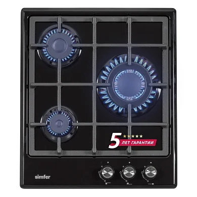 Газовая варочная поверхность Simfer H45V31B516 (газ контроль, WOK конфорка)