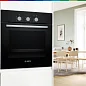 Электрический духовой шкаф  Bosch HBF011BA0Q 66 л, гриль, конвекция, 5 режимов нагрева, 3D-горячий воздух, черный