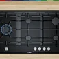 Газовая варочная поверхность Bosch PRS9A6D70M, 5 конфорок , закаленное стекло, электроподжиг, газ-контроль, черный