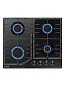 Варочная панель газовая Gressel U60H40S088, WOK, закалённое стекло, автоподжиг, 7500 Вт, чугунные решётки