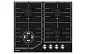 Газовая варочная панель GRESSEL U60V41B011 60 см, эмалированная сталь, WOK-конфорка, автоматический розжиг, газ-контроль, чугунные решетки